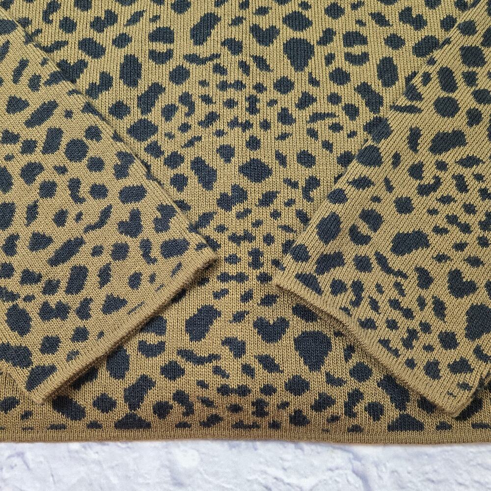 VTG Lennie for Nina Leonard Cardigan Sweater Mob Wife Leopard Faux Fur Collar XL - Picture 13 of 16